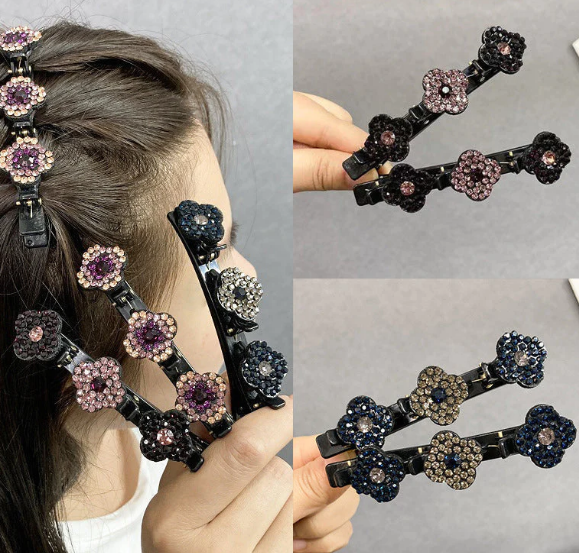 Three Flower Side Hair Clip